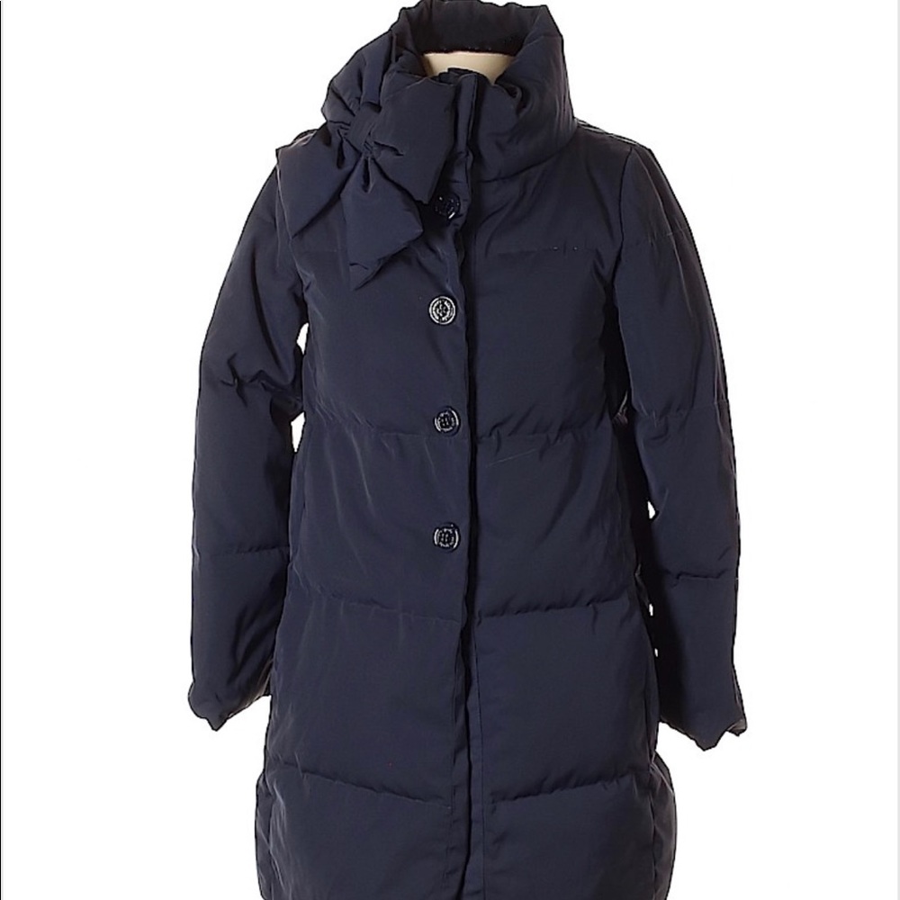 Kate Spade funnel-neck puffer coat with bow